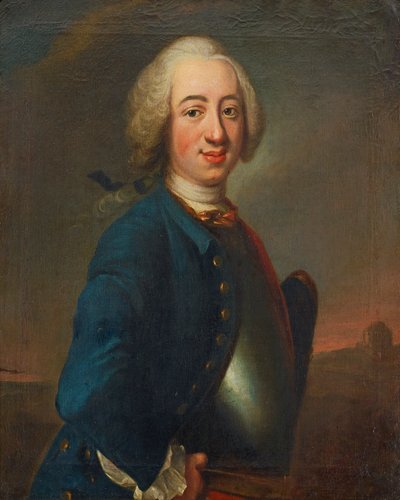 Johan Henrik Scheffel (1690-1781). Egy fiatal tiszt portréja alkotó: Johan Henrik Scheffel